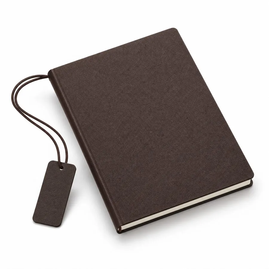 A5 notebook with tag, charcoal felt