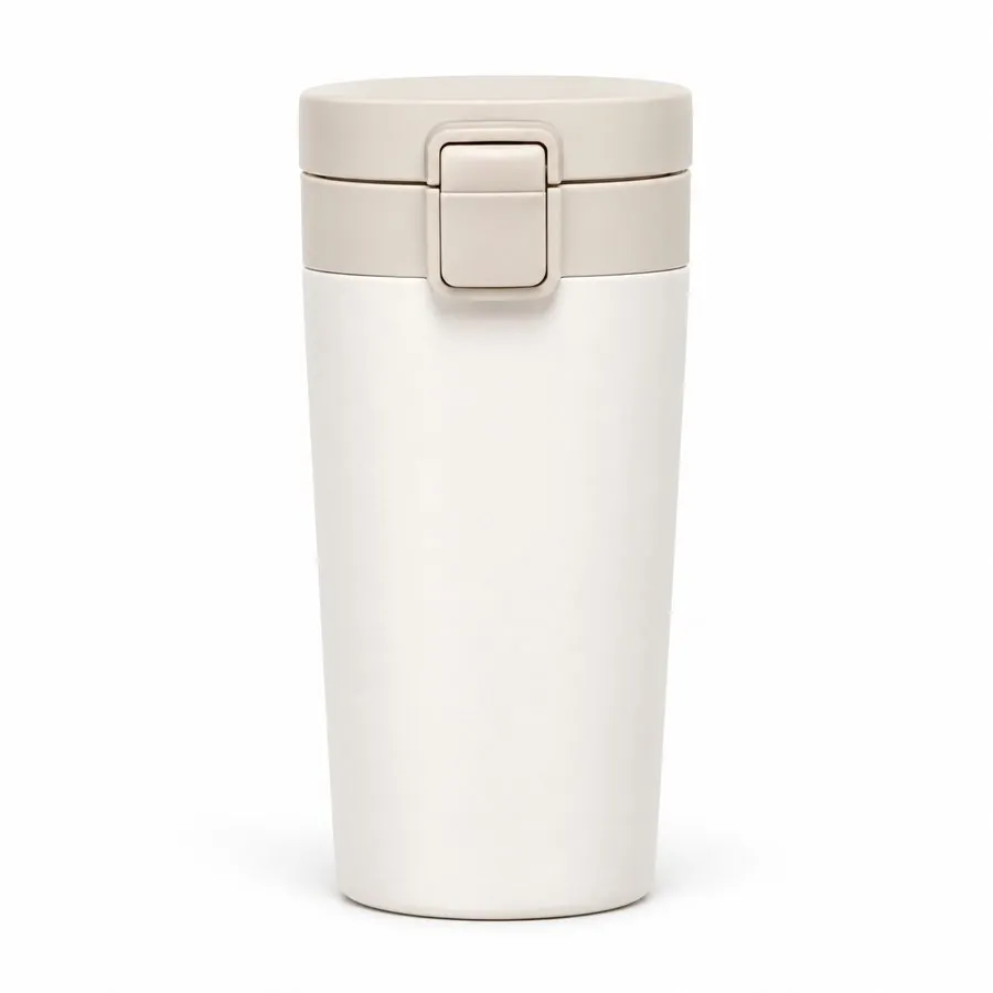 Insulated travel mug with lock lid, cream