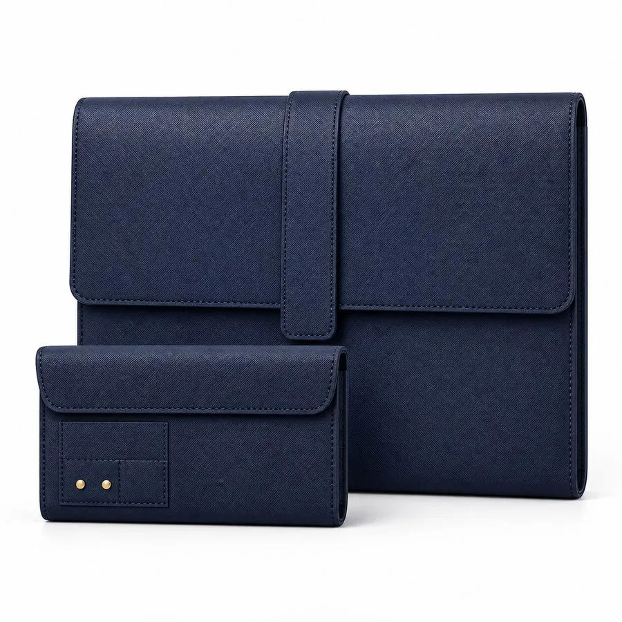 Laptop sleeve with strap, navy