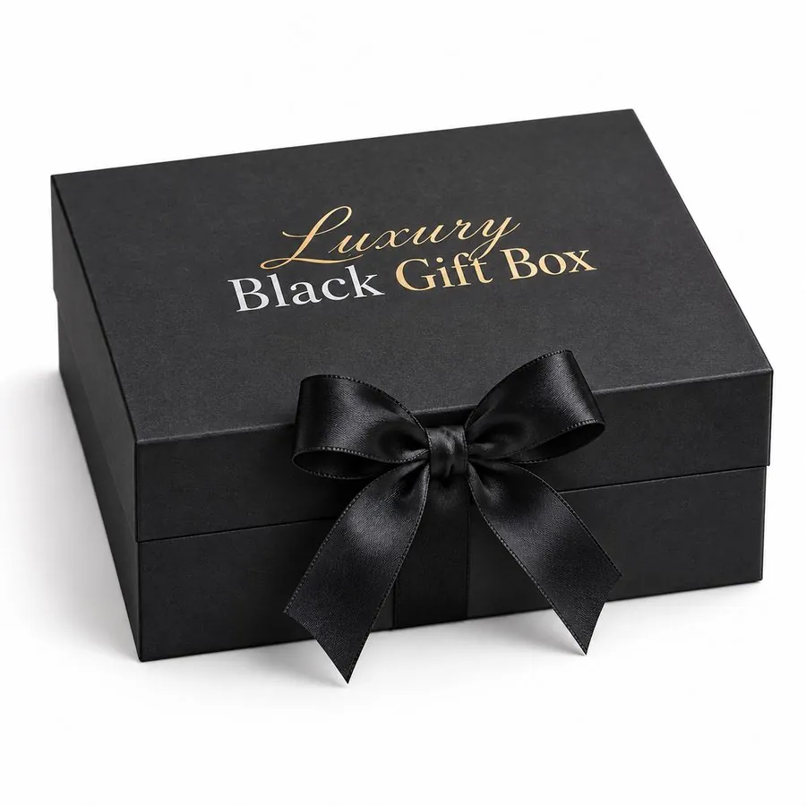 Luxury magnetic gift box, black (8×10×4 in)