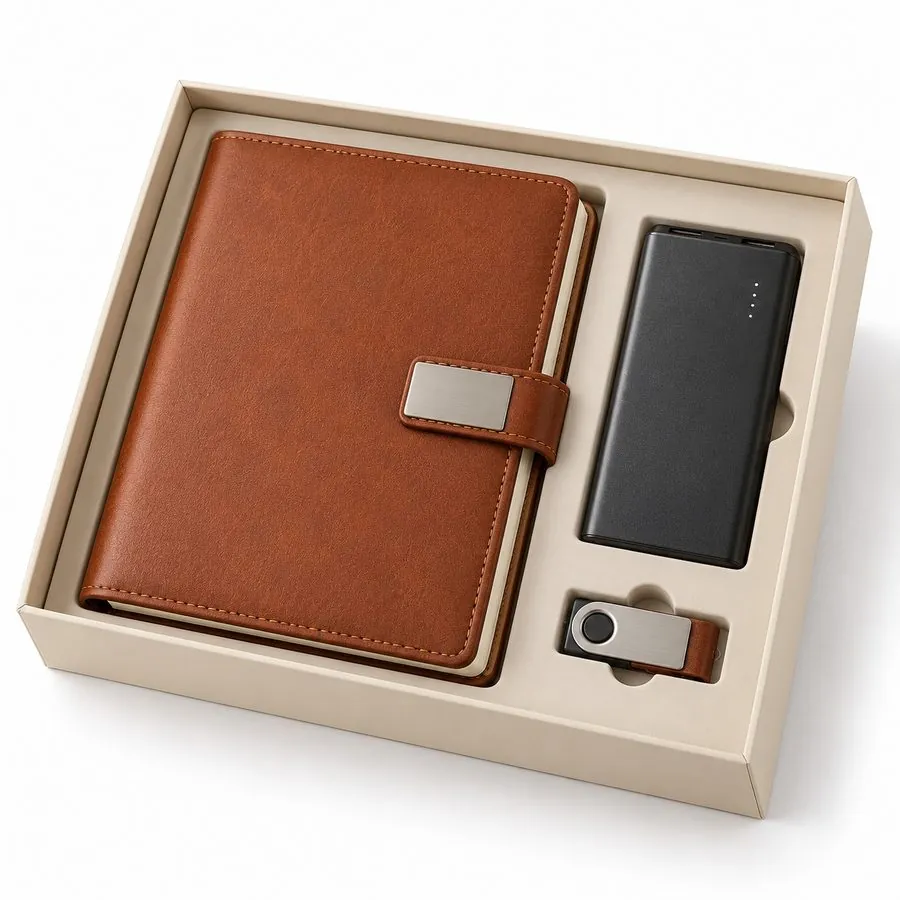 Planner with 10,000 mAh power bank & 16 GB pen drive, grey