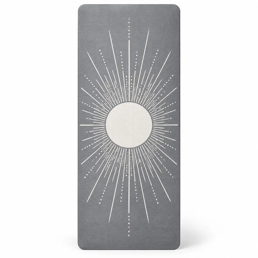 Sun tapestry anti-slip yoga mat, grey (70×179 cm)